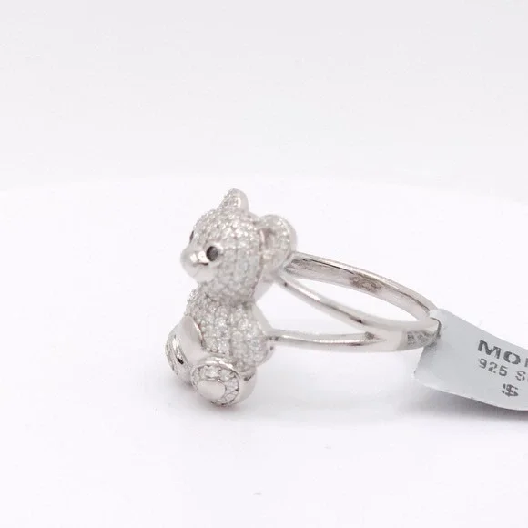 2.00 Ctw Moissanite Teddy Bear Ring – 925 Silver Plated, GRA Certified - Picture 12 of 17